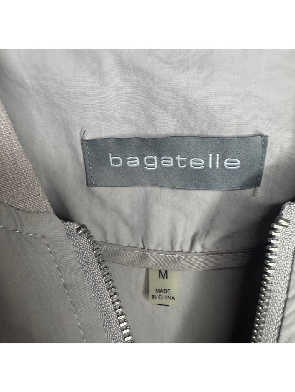 Bagatelle Lightweight Bomber Jacket Women’s Medium Beige Silky Zip Casual Coat - Picture 6 of 7
